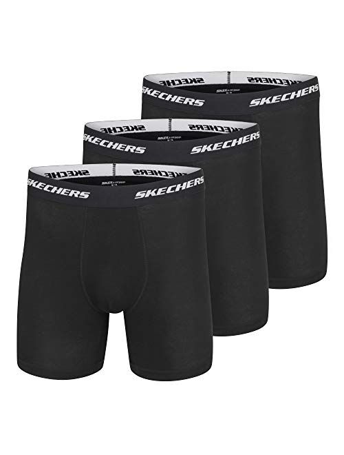 Skechers Men's Boxer Brief – Non-Binding Elastic Waistband – 3 Pack