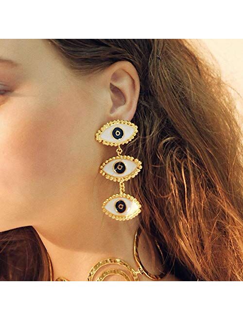 Doubnine Evil Eye Earrings Dangle Vintage Unique Halloween Women Statement Jewelry Accessories