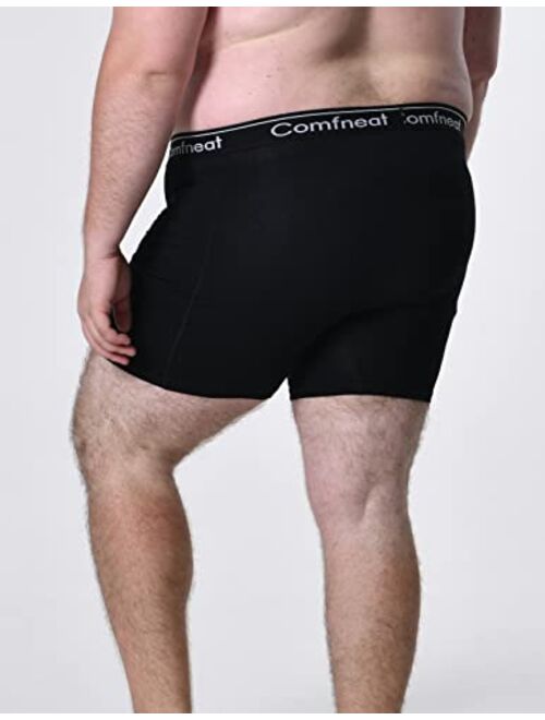 Comfneat Men's 5-Pack Big & Tall 3XL-7XL Boxer Briefs Cotton Spandex Underwear with Fly