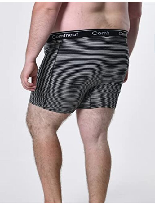 Comfneat Men's 5-Pack Big & Tall 3XL-7XL Boxer Briefs Cotton Spandex Underwear with Fly