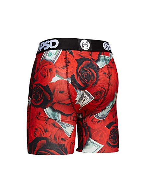 PSD Underwear Men's Stretch Wide Band Boxer Brief Underwear - 100 Roses