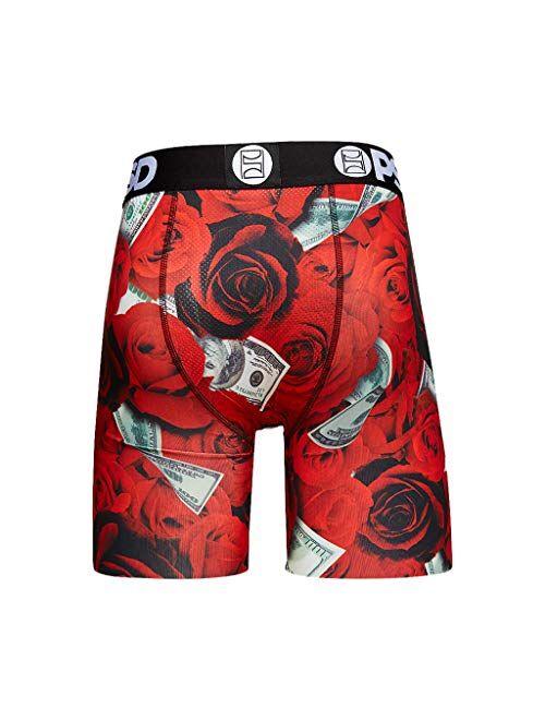 PSD Underwear Men's Stretch Wide Band Boxer Brief Underwear - 100 Roses