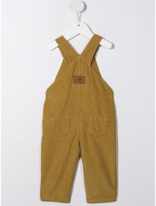 corduroy-detail overalls