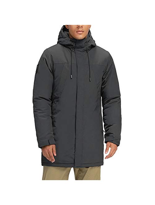 Mens Winter Coats Long Warm Jacket with Hood Casual Quilted Puffer Parka Windproof Jackets