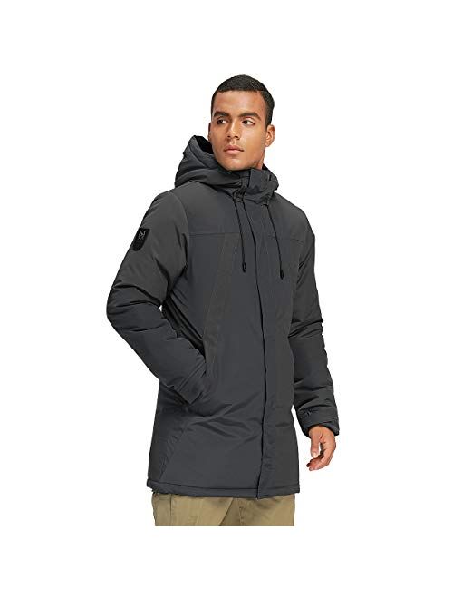 Mens Winter Coats Long Warm Jacket with Hood Casual Quilted Puffer Parka Windproof Jackets