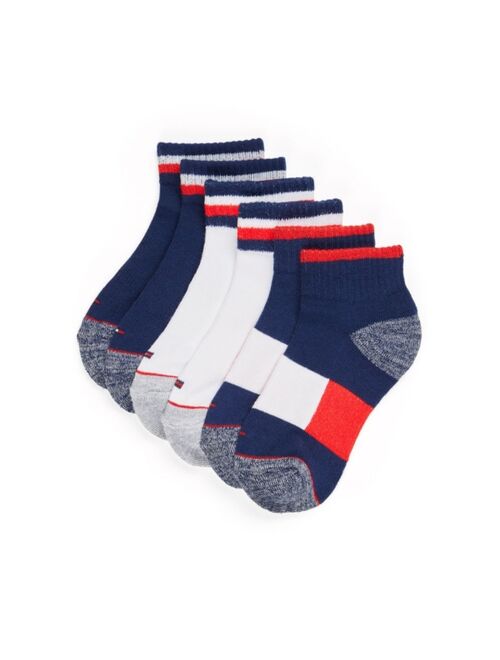 Tommy Hilfiger Big Boys Cushion Athletic Quarter Crew Socks, Set of 6