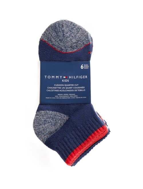 Tommy Hilfiger Big Boys Cushion Athletic Quarter Crew Socks, Set of 6