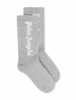 intarsia-logo high socks