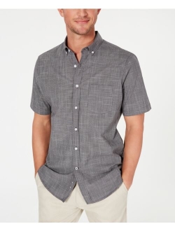 Men's Texture Check Stretch Cotton Shirt, Created for Macy's