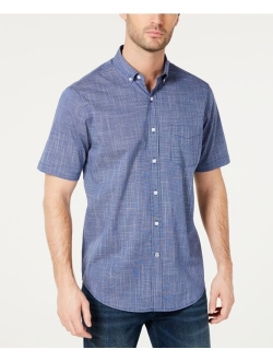 Men's Texture Check Stretch Cotton Shirt, Created for Macy's