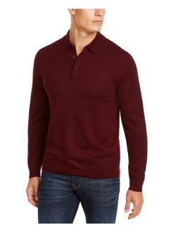 Men's Merino Wool Blend Polo Sweater, Created for Macy's