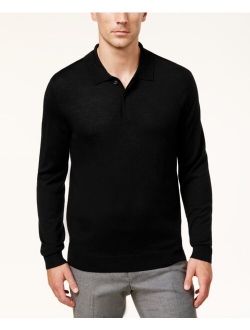 Men's Merino Wool Blend Polo Sweater, Created for Macy's