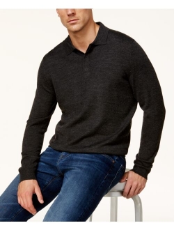 Men's Merino Wool Blend Polo Sweater, Created for Macy's