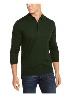 Men's Merino Wool Blend Polo Sweater, Created for Macy's