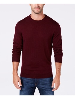 Men's Solid Crew Neck Merino Wool Blend Sweater, Created for Macy's