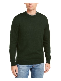 Men's Solid Crew Neck Merino Wool Blend Sweater, Created for Macy's