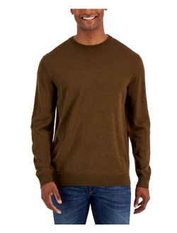 Men's Solid Crew Neck Merino Wool Blend Sweater, Created for Macy's