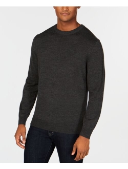 Men's Solid Crew Neck Merino Wool Blend Sweater, Created for Macy's