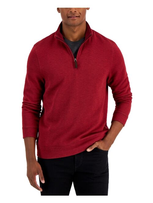 Club Room Men's Birdseye Quarter-Zip Pullover, Created for Macy's