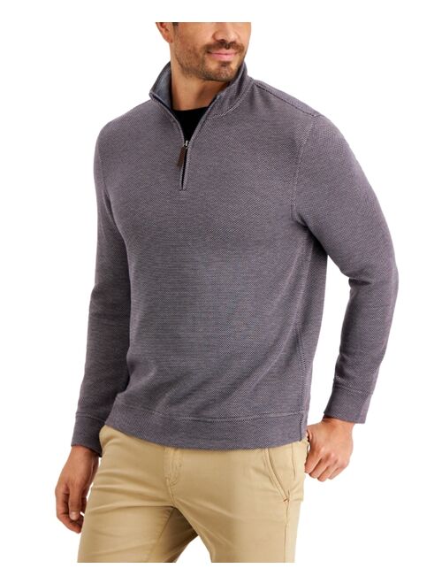 Club Room Men's Birdseye Quarter-Zip Pullover, Created for Macy's