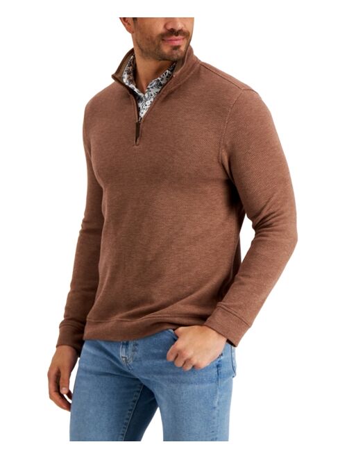 Club Room Men's Birdseye Quarter-Zip Pullover, Created for Macy's