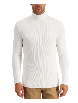 Men's Textured Cotton Turtleneck Sweater, Created for Macy's