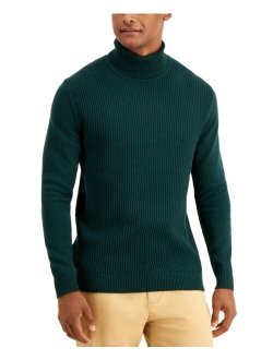 Men's Textured Cotton Turtleneck Sweater, Created for Macy's