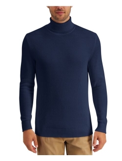 Men's Textured Cotton Turtleneck Sweater, Created for Macy's