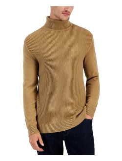 Men's Textured Cotton Turtleneck Sweater, Created for Macy's