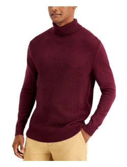 Men's Textured Cotton Turtleneck Sweater, Created for Macy's