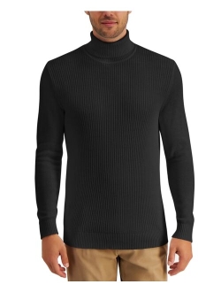 Men's Textured Cotton Turtleneck Sweater, Created for Macy's