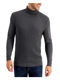 Men's Textured Cotton Turtleneck Sweater, Created for Macy's