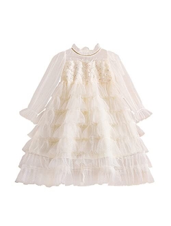 Flower Girls Dress Girls Lace Princess Party Pageant Tulle Summer Vintage Dress