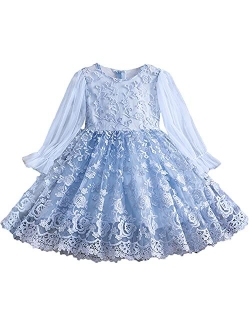 Flower Girls Dress Girls Lace Princess Party Pageant Tulle Summer Vintage Dress