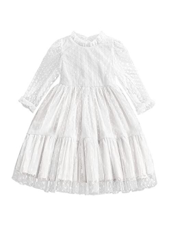 Flower Girls Dress Girls Lace Princess Party Pageant Tulle Summer Vintage Dress