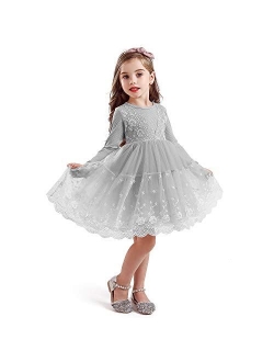 Flower Girls Dress Girls Lace Princess Party Pageant Tulle Summer Vintage Dress