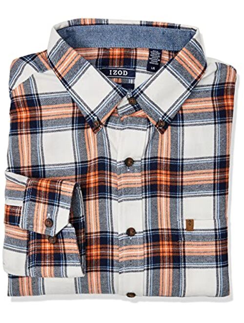 IZOD Men's Slim Fit Advantage Performance Flannel Long Sleeve Stretch Button Down Shirt