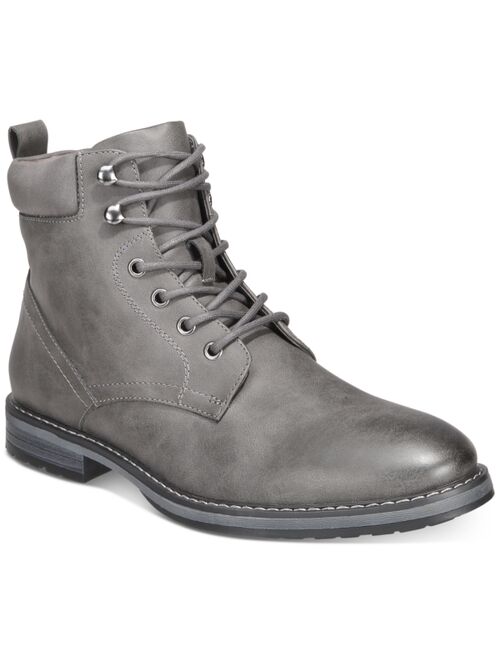 Club Room Men's Faux-Leather Lace-Up Dress Boots, Created for Macy's