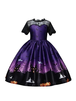 TTYAOVO Girls Lace Embroidered Dress Princess Birthday Party Wedding Gown