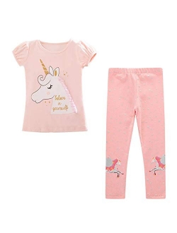 Little Girl Casaul Clothes Sets Pants Tops 2pcs Suits