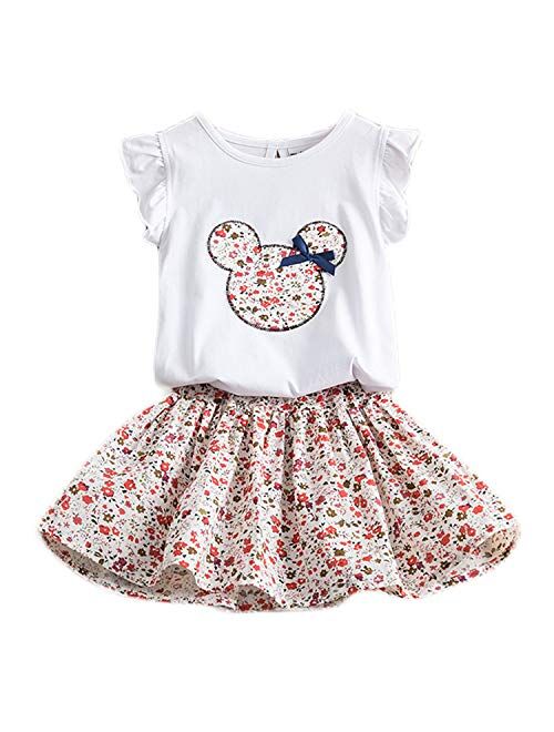 Little Girl Casaul Clothes Sets Pants Tops 2pcs Suits