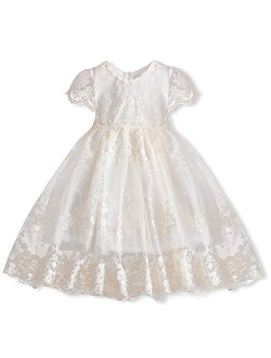 TTYAOVO Little Girls Lace Embroidered Holiday Casual Dress