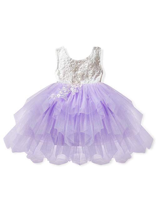 TTYAOVO Little Girls Lace Embroidered Holiday Casual Dress