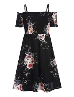 Girls Casual Summer Floral Sleeveless Dress for 4-13 Years