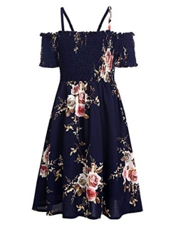 Girls Casual Summer Floral Sleeveless Dress for 4-13 Years