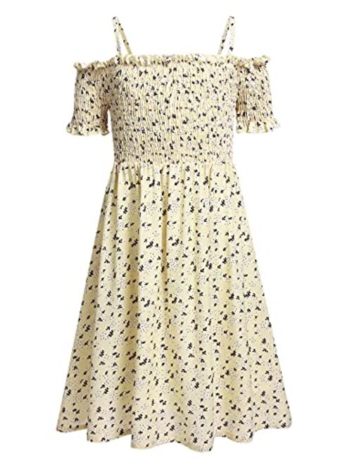 Arshiner Girls Casual Summer Floral Sleeveless Dress for 4-13 Years