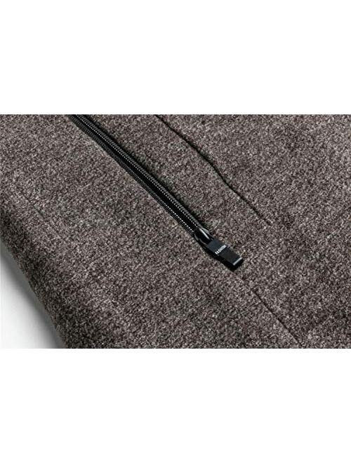 INVACHI Men's Slim Fit Winter Warm Short/Long Woolen Coat Business Jacket with Free Detachable Soft Touch Wool Scarf