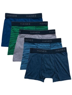 Boys Hanes Ultimate 5-pack Super Soft Lightweight Boxer Briefs