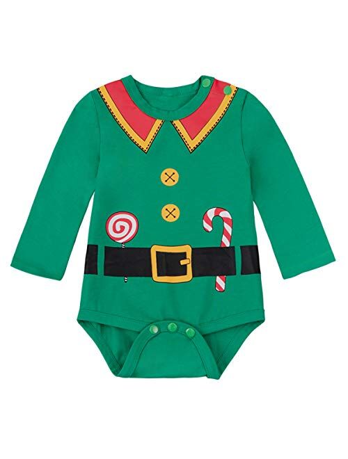 LENSOUS Baby Girls Newborn 1st Christmas Costume Tutu Dress Santa Claus Outfit Set