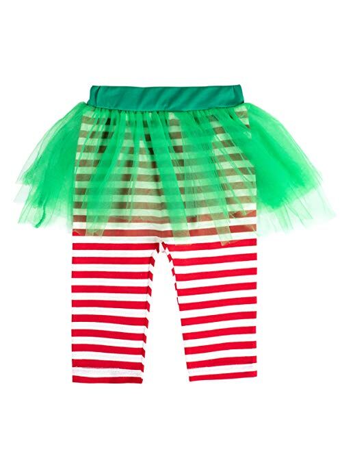 LENSOUS Baby Girls Newborn 1st Christmas Costume Tutu Dress Santa Claus Outfit Set